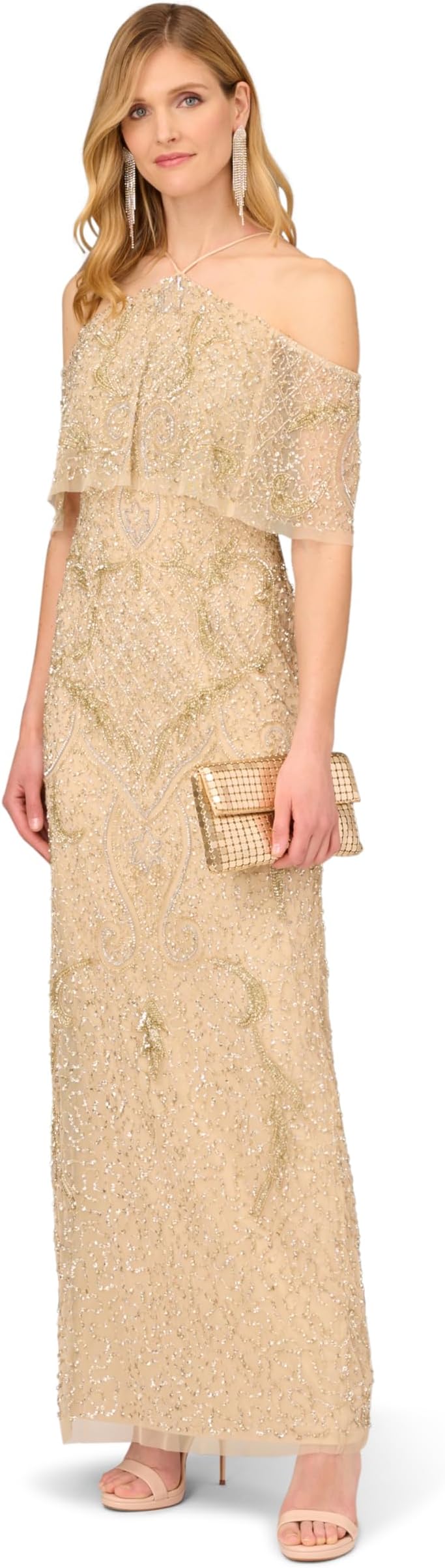 Aidan MattoxWomen's Cold Shoulder Long Dress
