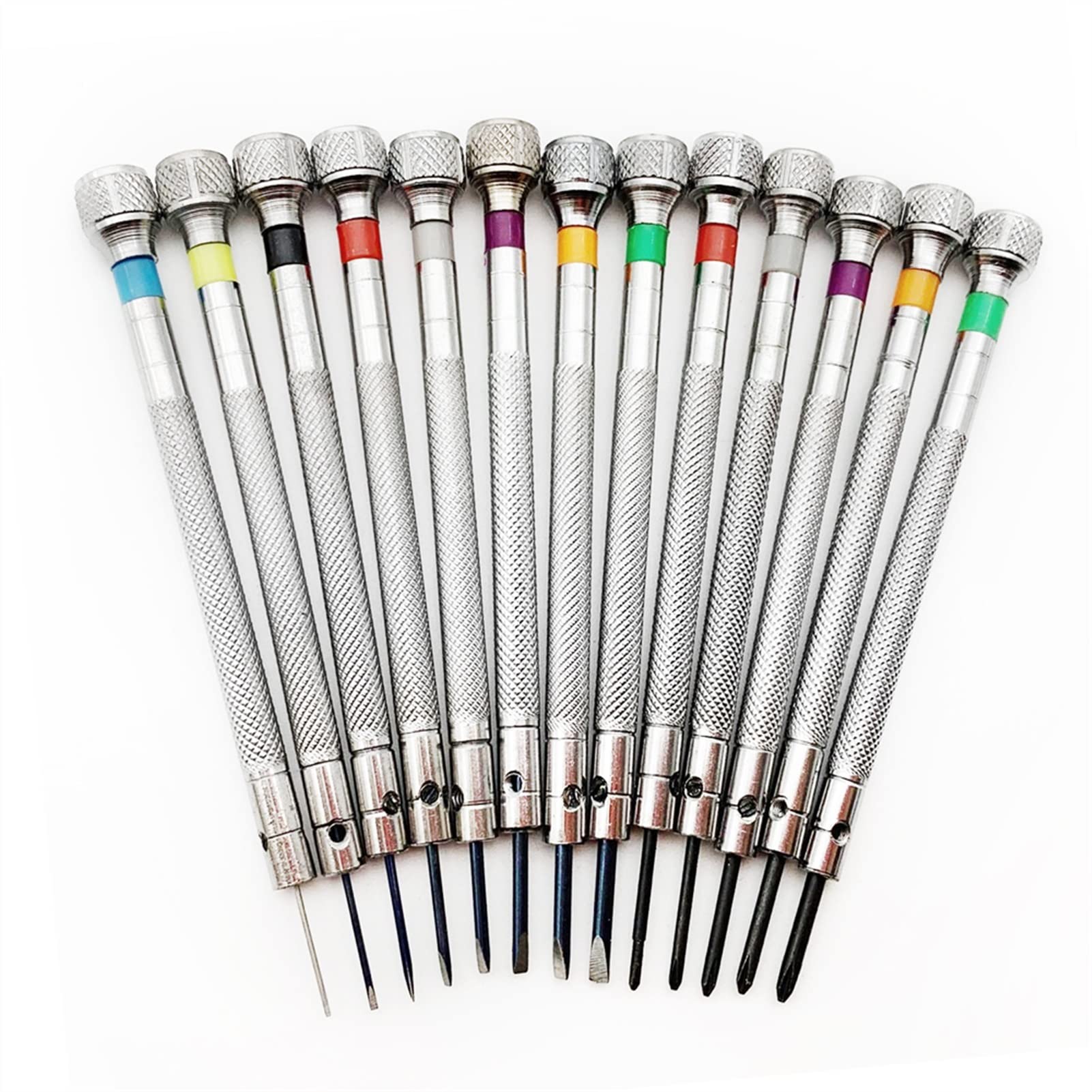 Juego de 13 Destornilladores para relojeros 0,6 mm a 2,0 mm, Hoja Plana, Piezas de Reloj, Herramienta de reparación y Kit de Herramientas de reparación de Relojes(