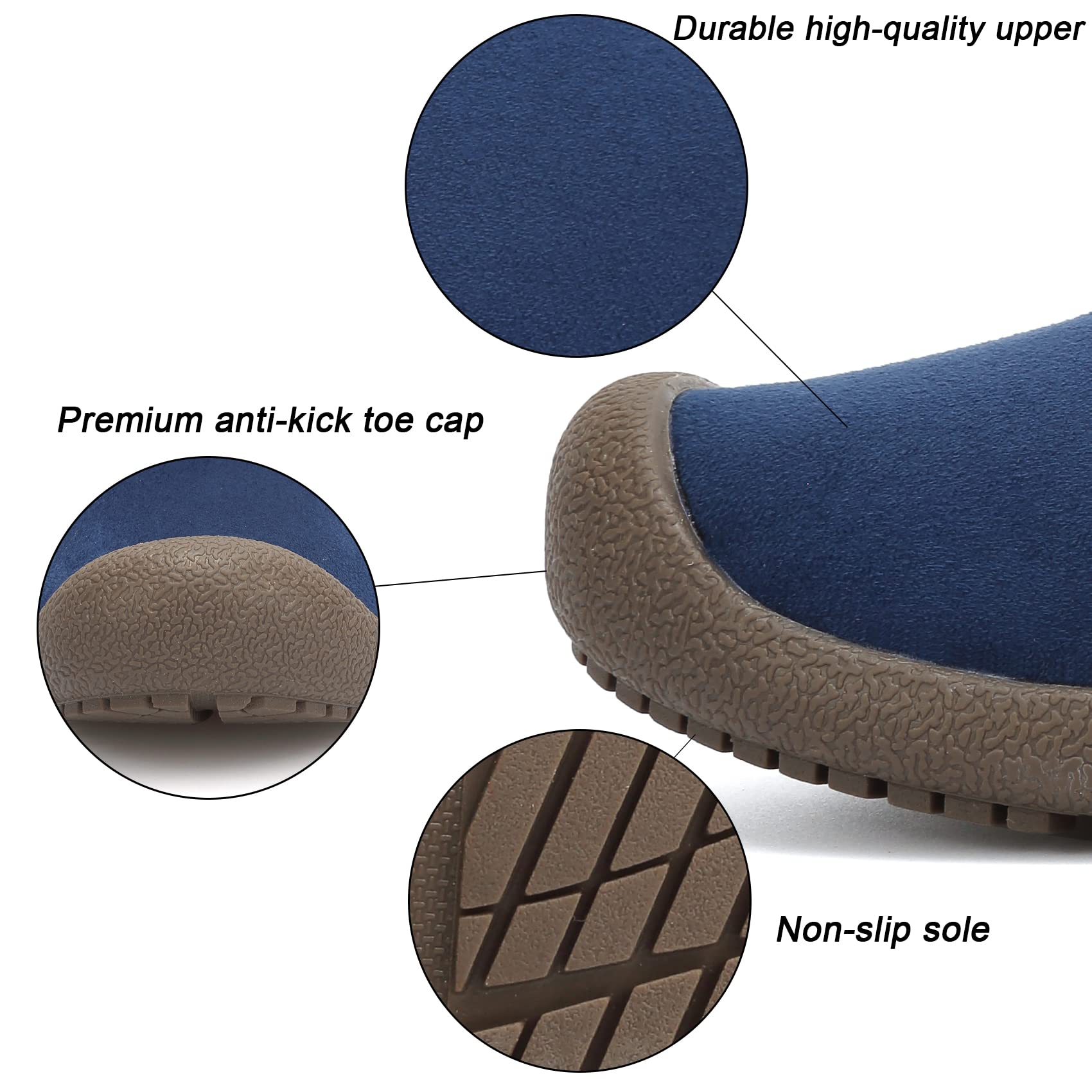 DimaiGlobal Stivali da Neve Uomo Stivaletti Foderato in Pelliccia Scarpe Comodo Caldo Invernali Antiscivolo Pantofole Interno ed Esterno