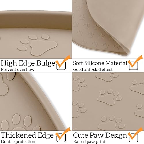 Miniatura 12 de KPWACD Tapete de alimentación de mascotas para perros y gatos, mantel individual de silicona para perros, antideslizante, impermeable, evita