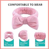 Vista 5 de WSYUB - 3 piezas de diadema de spa, diadema de maquillaje para lavar la cara, diademas con lazo para mujeres, diademas esponjosas para el cuidado