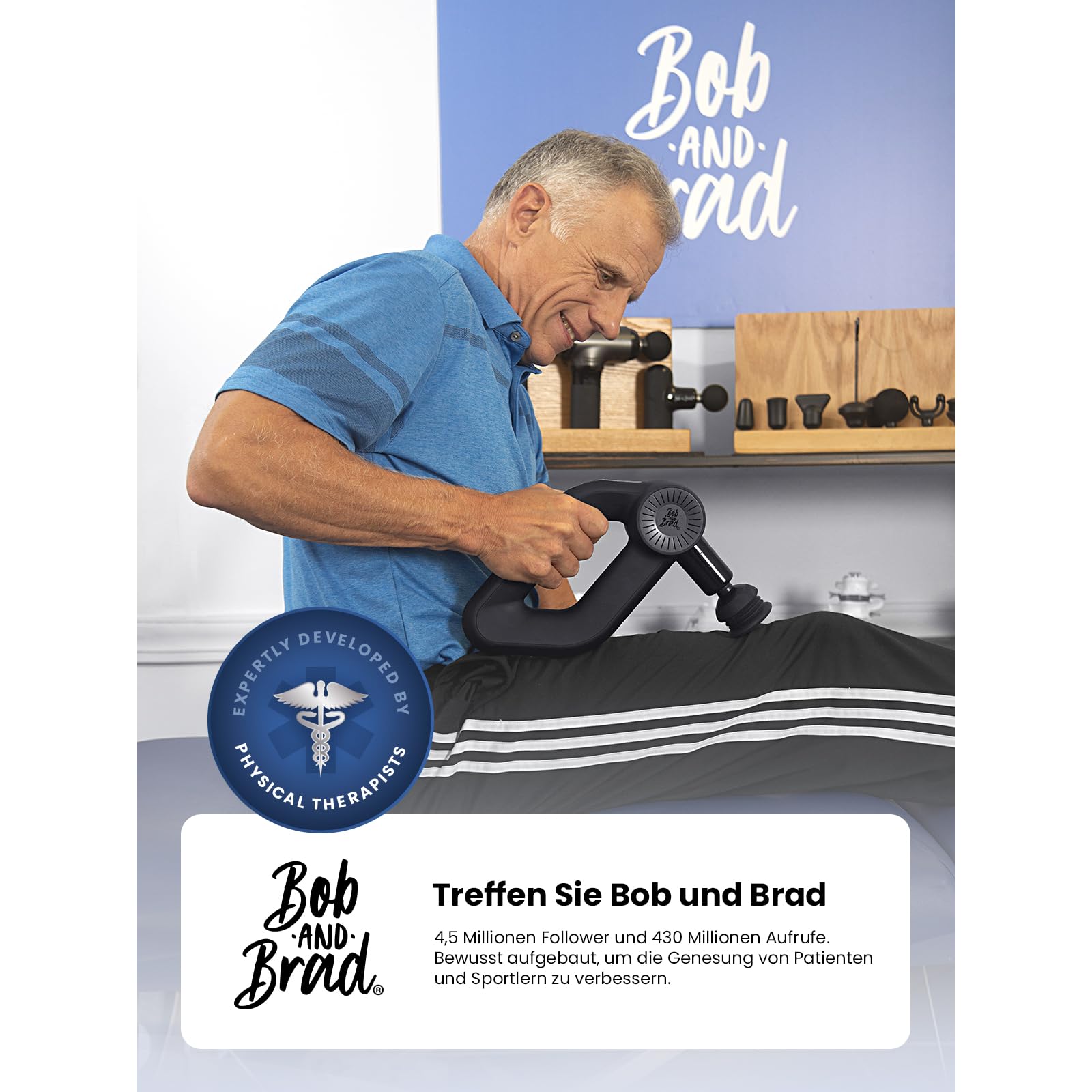 Bob and Brad D6 Pro Massagepistole mit 16mm Amplitude und OLED-Bildschirm, Percussion Massage Gun Muskel Massagegerät mit Tragetasche, Massage Pistole für Schulter Rücken Bein Muskelentspannung