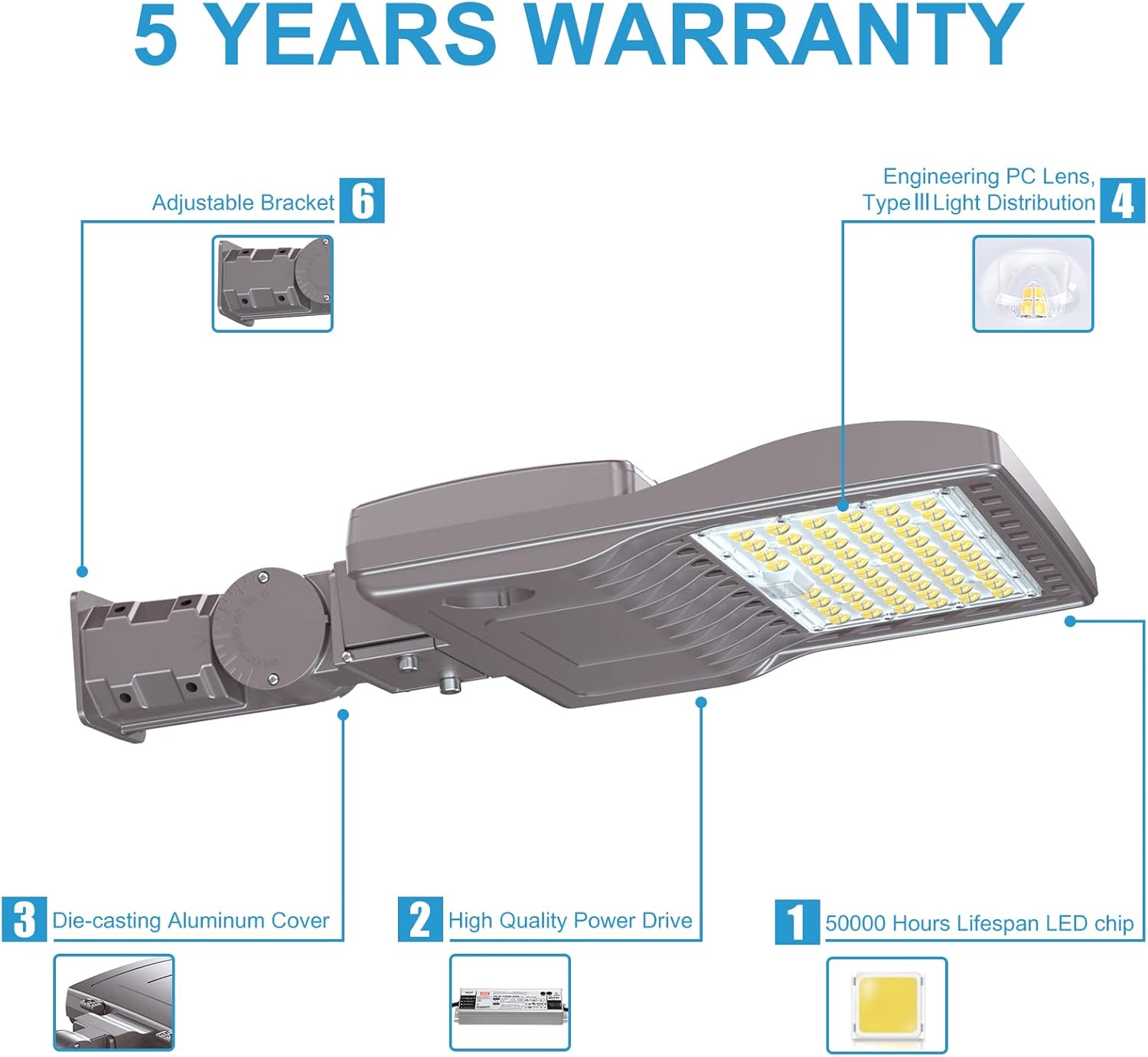 ❤ Crazy Deals 200W Parking Lot Lights Commercial Slip Fitter UL DLC Listed 28000LM IP65 5000K Outdoor Area Street LED Shoebox Light Pole 100-277VAC Input Brown