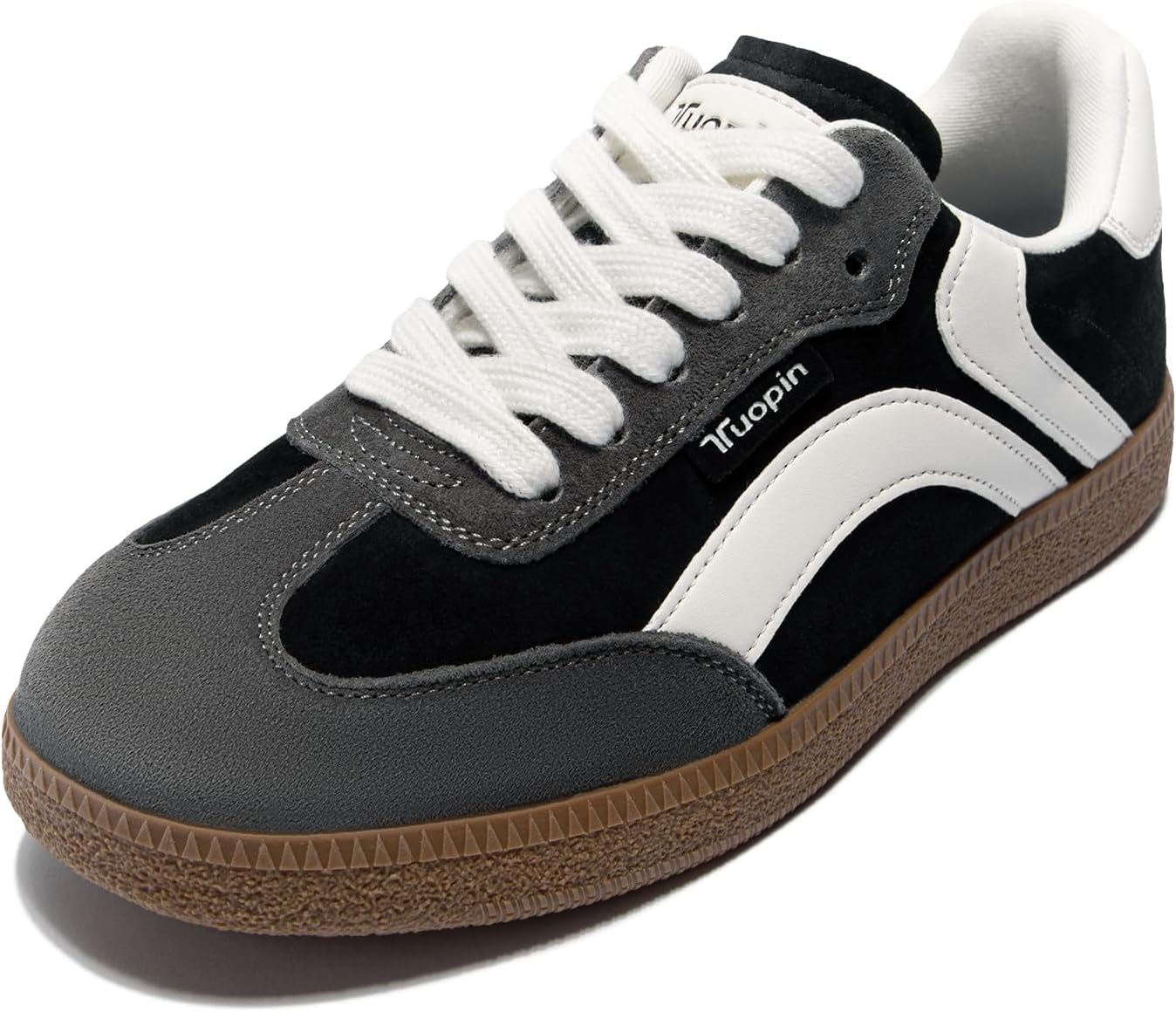Tuopin Fashion Sneakers Women Classic Gum Sole Trainers Genuine Leather Anti Slip Sneakers Casual Tennis Shoes