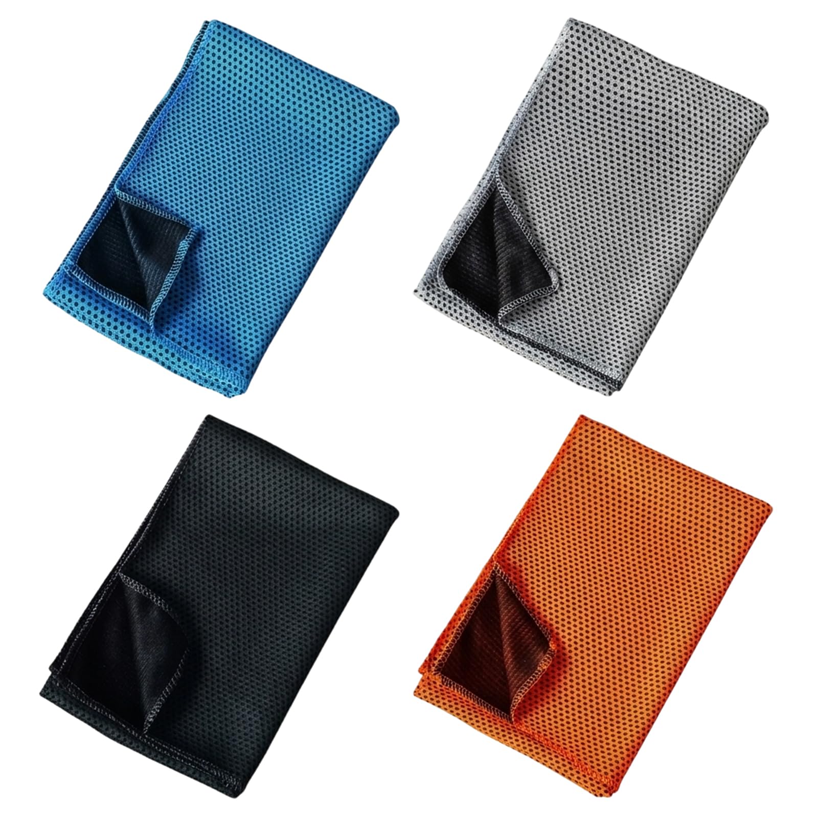 SrgPui 4Pcs Cooling Towel, Gym Towels for Women, Four Cooling Sports Towels for Workout and Outdoor Activities, Lake Blue, Black, Grey, Orange