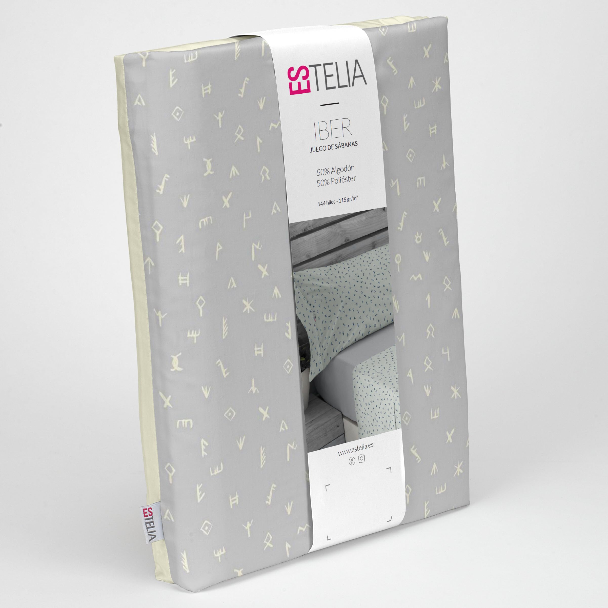 Juego de sábanas Iber color perla. Cama de 180 cm. 4 piezas