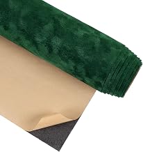 CRE8TIVE Vinyl Felt Adhesive Dark Green Wallpaper Self Adhesive Velvet Paper for Furniture Vintage Flowers for Jewelry Box Drawers Paper Lining Furniture Wardrobe 30cm x 200cm