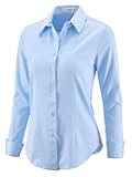 EOUOSS Button Down Shirts for Women Dress Shirts Long Sleeve Stretch Wrinkle Free Work Solid Casual Office Blouses Top