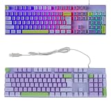 Przewodowa klawiatura do gier, duża klawiatura mechaniczna z podświetleniem RGB Przenośna mini klawiatura Podniesiona i pochylona konstrukcja Kompaktowa klawiatura 61 klawiszy (2)