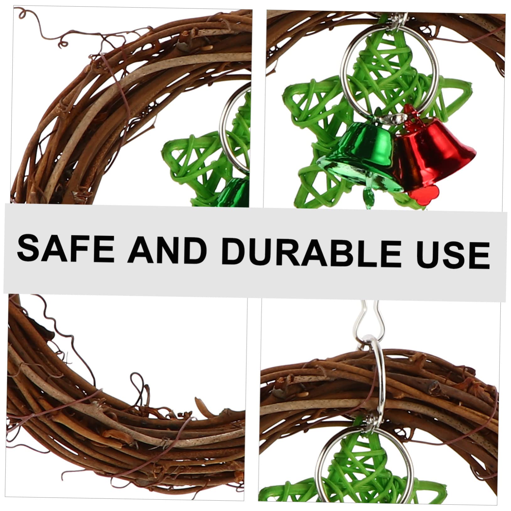 POPETPOP 3pièces Hamac Rotin Naturel pour Perroquets Jouet à Mâcher Suspendu Et Décoration Murale pour Oiseaux Et Fêtes