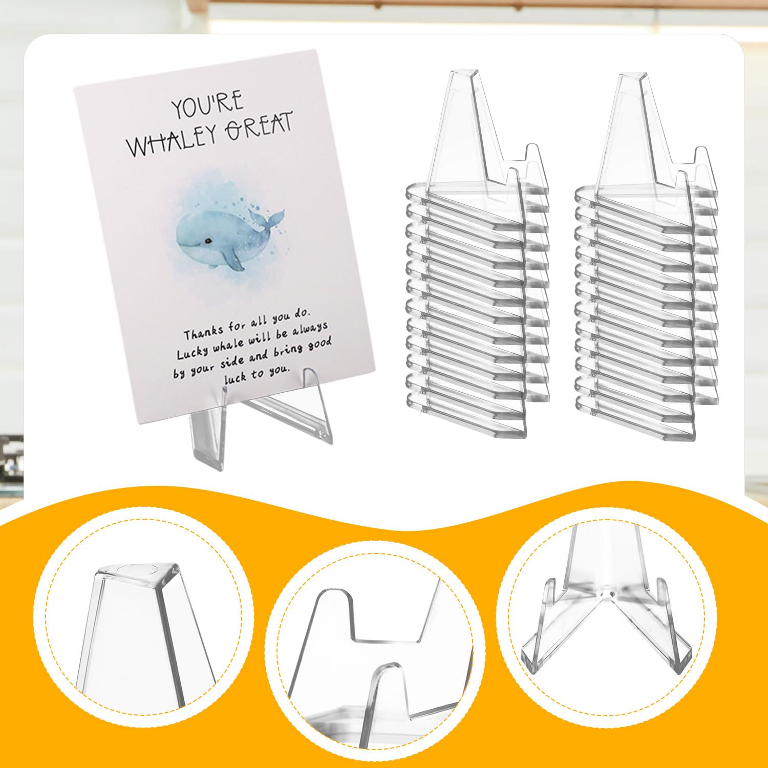 Lot De 30 Présentoirs Pour Cartes, 5,6 Cm, En Acrylique, Pour Cartes De Visite, Mini Chevalet Transparent, Support De Bureau Pour Médailles, Cartes De Sport, Cartes à Collectionner