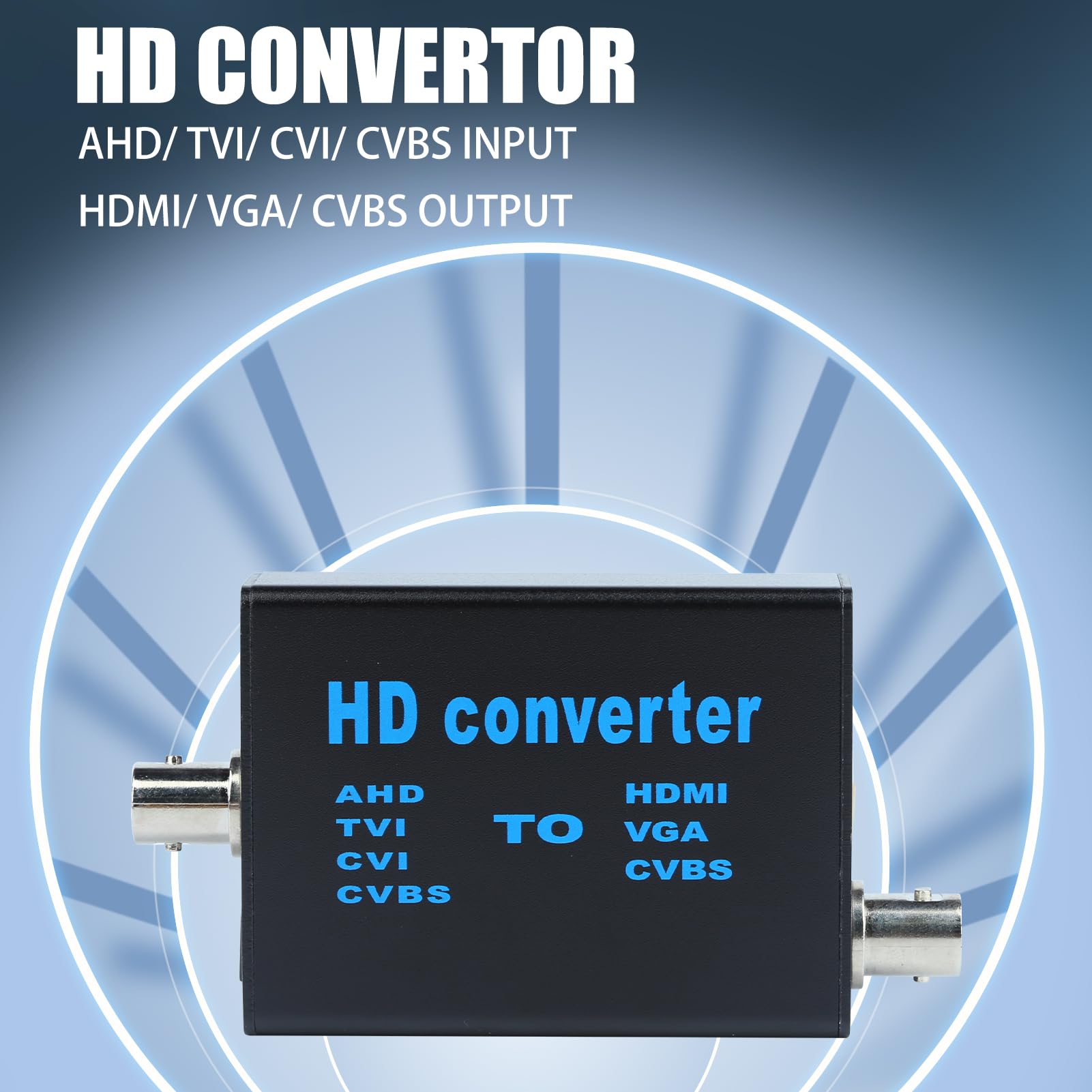 Convertidor de señal de video BNC a HDMI, conversión de captura de audio y video, convertidor HD 4 en 1 AHD/TVI/CVI/CVBS señal a HDMI/VGA/CVBS 1080p para cámara/DVR/CCTV sistema de seguridad
