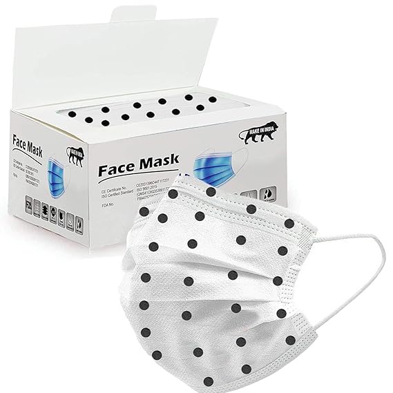 Vonzee 3 Ply Disposable Face Masks Export Quality Non Woven Fabric Mask With 3 Layer Protection and Comfortable Nose Clip