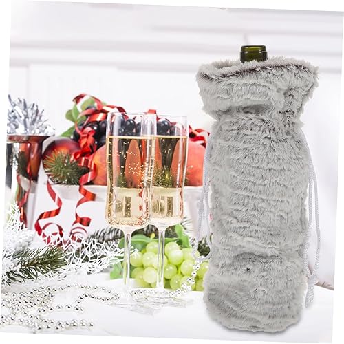 Miniatura 7 de NOLITOY 4 piezas Decoración de Navidad Cubierta de botella de vino Decoración de botella de vino Bolsa de regalo de vino Cubierta de botella de