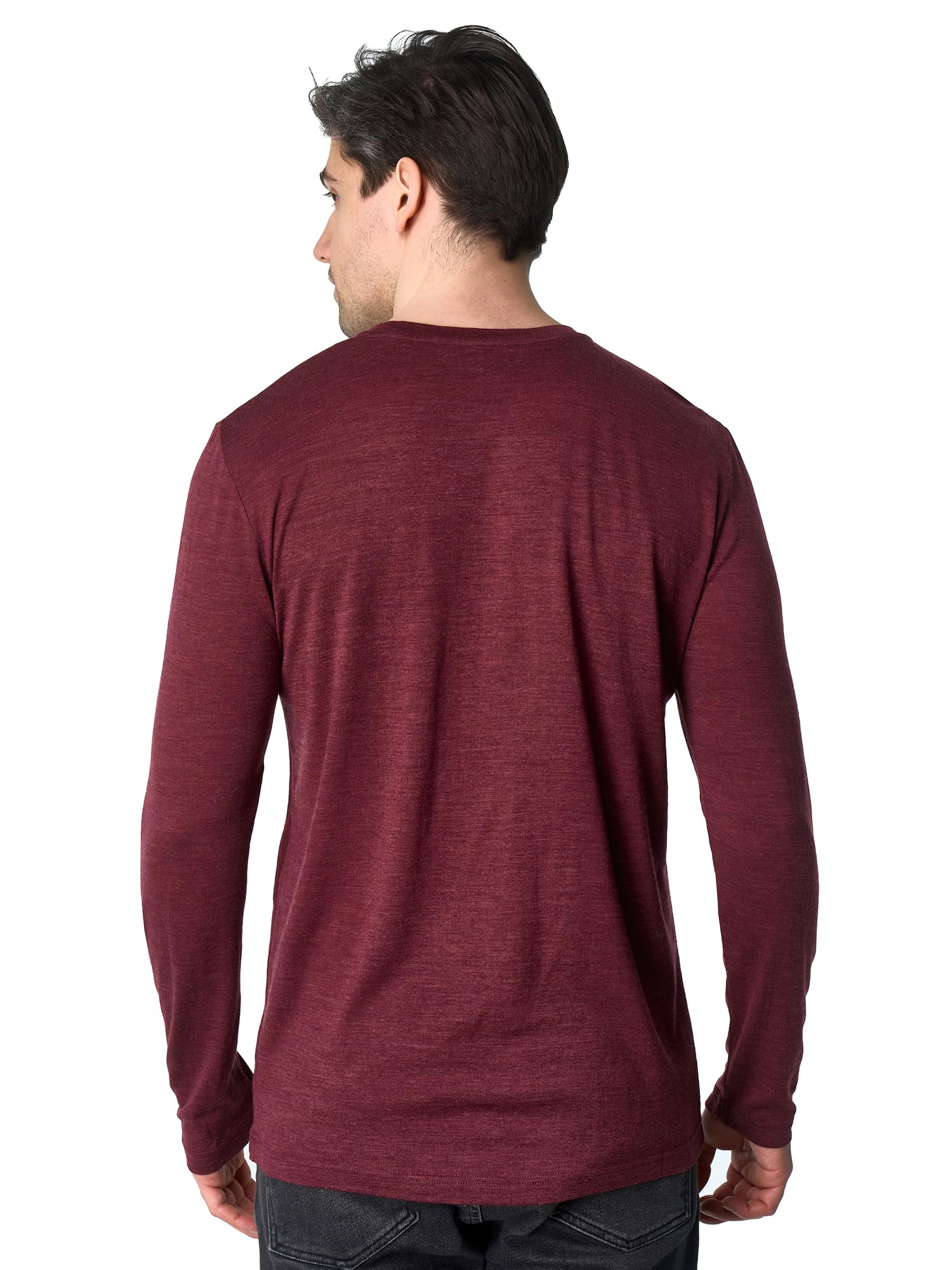Merino.tech Maglia Termica Lana Merino - 100% Maglia Trekking Uomo Manica Lunga Merino Wool