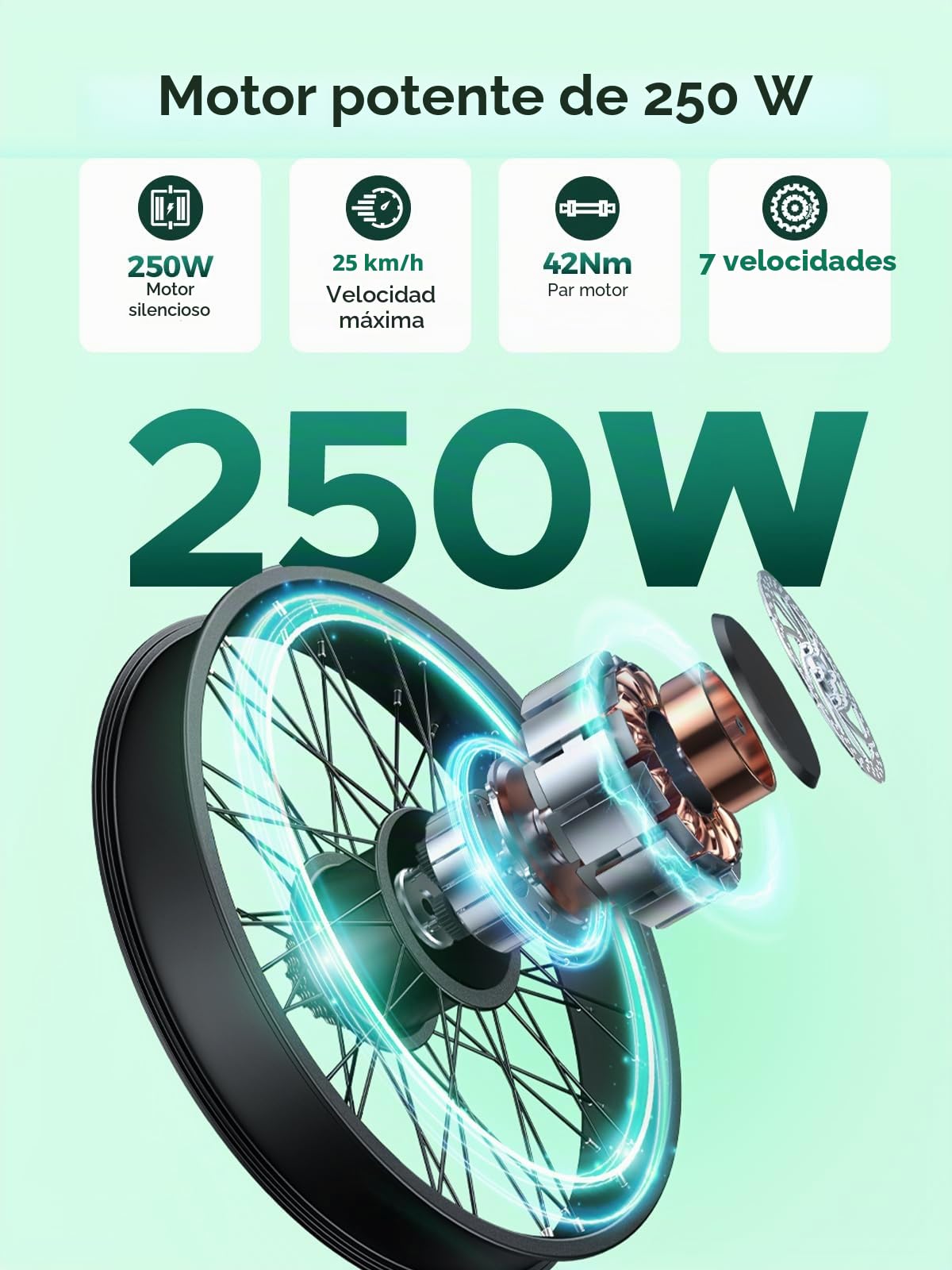 HillMiles Bicicleta eléctrica para adultos de 26 pulgadas, 7 velocidades, bicicleta eléctrica de 36 V, 13 Ah, batería extraíble, 25 km/h y autonomía de 80 – 100 km E-bike para viajeros urbanos, IP65