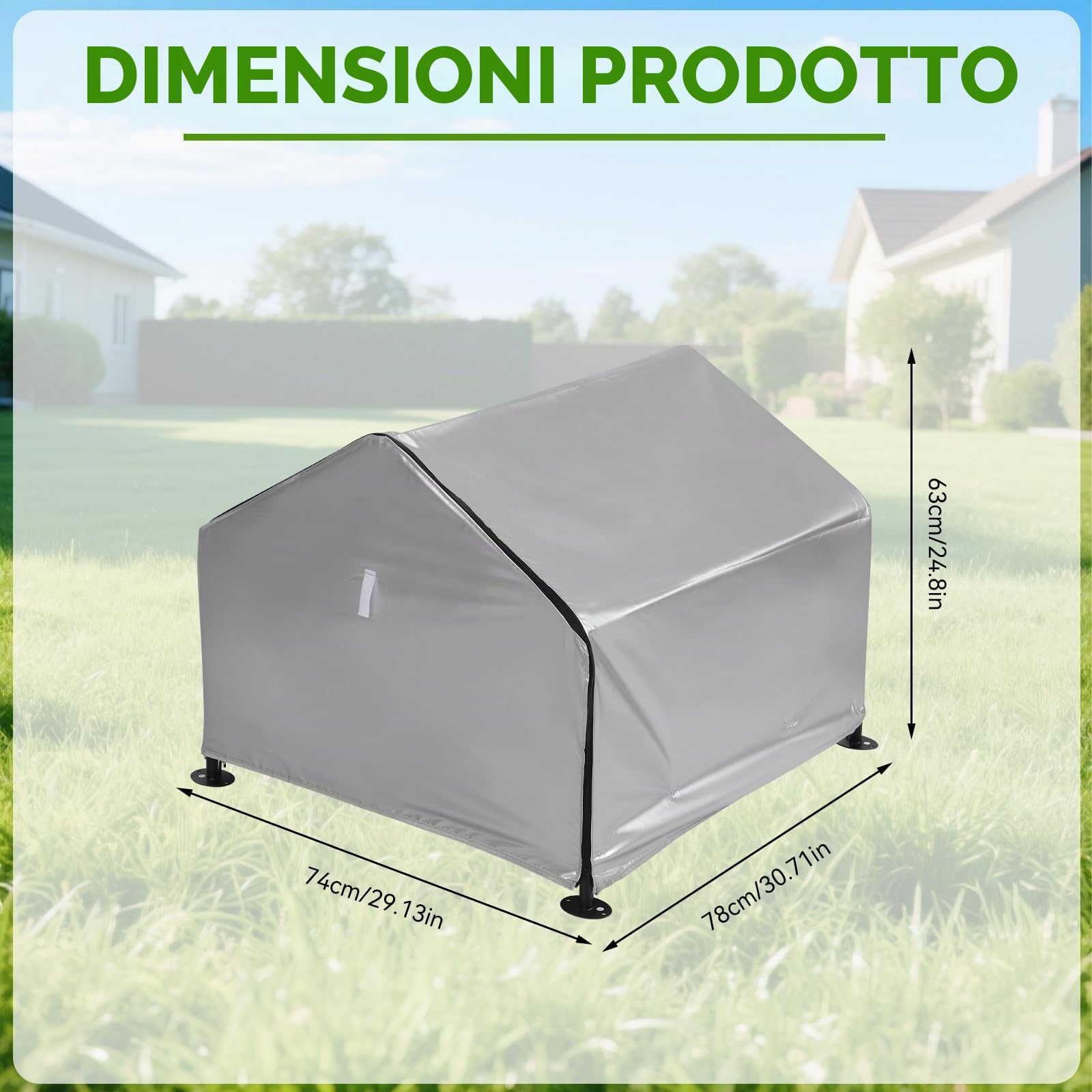 Garage per robot tosaerba, garage per robot tosaerba, riparo esterno resistente alle intemperie con protezione UV, garage per robot tosaerba, stanza per animali domestici, 78 × 74 × 63 cm