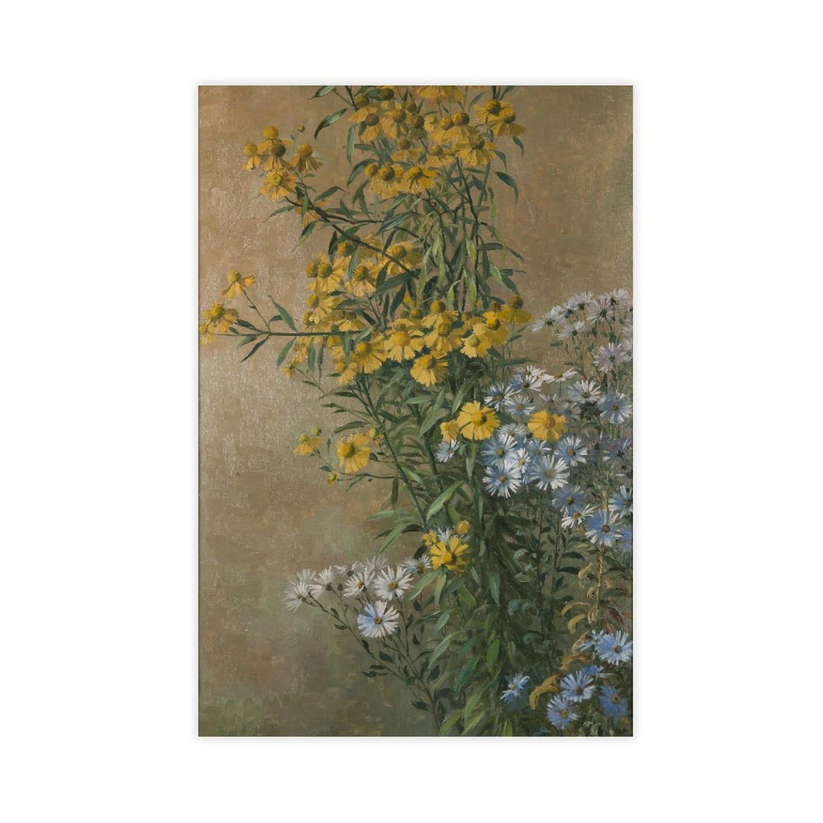 YRVSHC Poster su tela con fiori autunnali, girasoli e astri, per ufficio, decorazione regalo