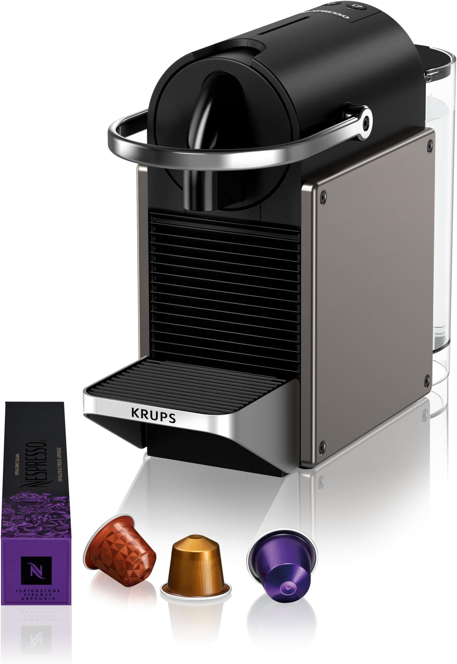 KRUPS XN306T10 Nespresso Pixie, acchina da Caffè Capsule, 2 Scelte di KRUPS XN306T10 Nespresso Pixie, acchina da Caffè Capsule, 2 Scelte di