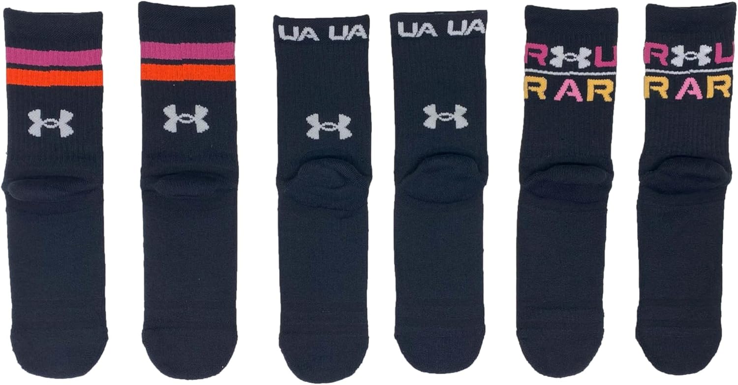 Under Armour Adult Unisex Cushioned Crew Socks 3 Pack