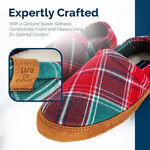 Miniatura 5 de LIFE IS GOOD Pantuflas tipo mocasín para mujer, de gamuza y forro polar, con espalda cerrada, pantuflas de felpa y esponjosas con suela de goma para