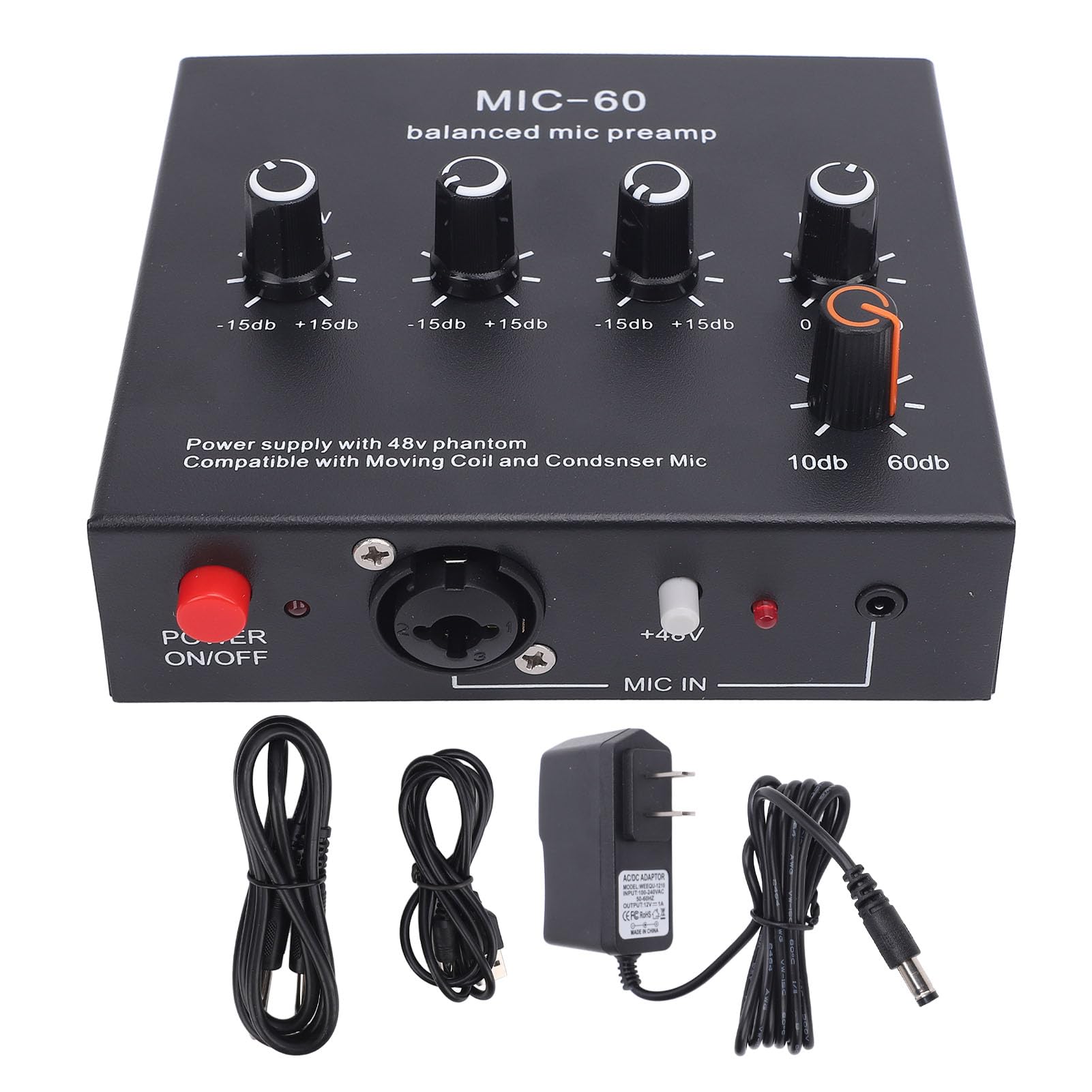 Mini Préampli Microphone 2 Canaux - Gain 3,5 DB, Entrée/sortie 3,5 Mm, Pour Home Studio, Podcast, Streaming