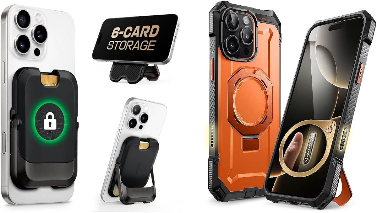 Paquete SUPCASE para iPhone 16 Pro Max Case Magma (UBMag Grip) y billetera magnética