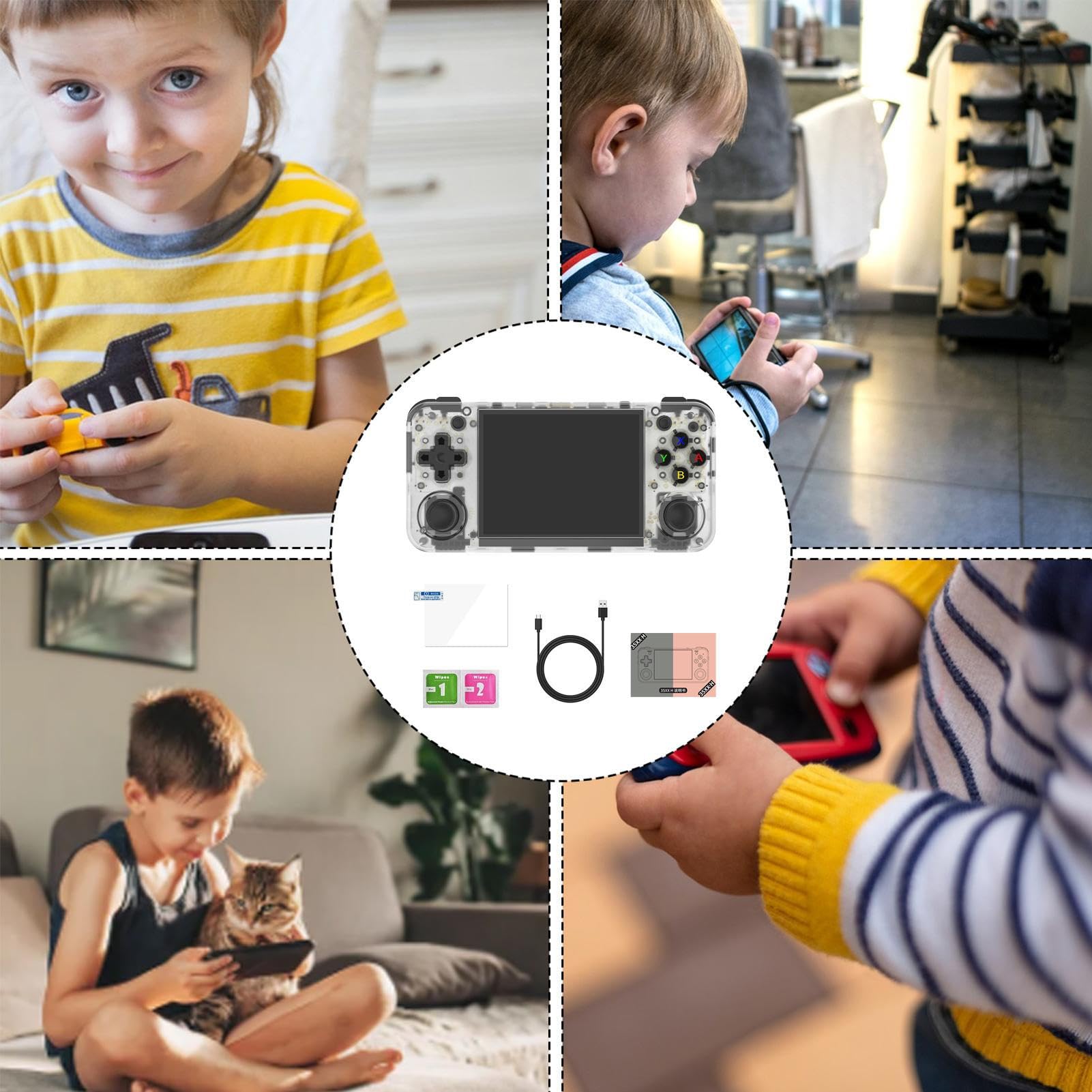 Console di portatile, retro portatile, console mini con | giochi classici, supporto schermo da 3,5 pollici per collegare l