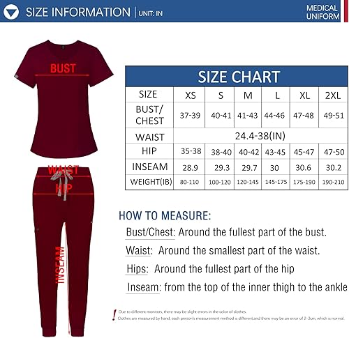 Miniatura 7 de VIAOLI Uniformes médicos, enfermera, mujeres, médico, enfermería, hospital, conjuntos de ropa de trabajo, ropa de trabajo