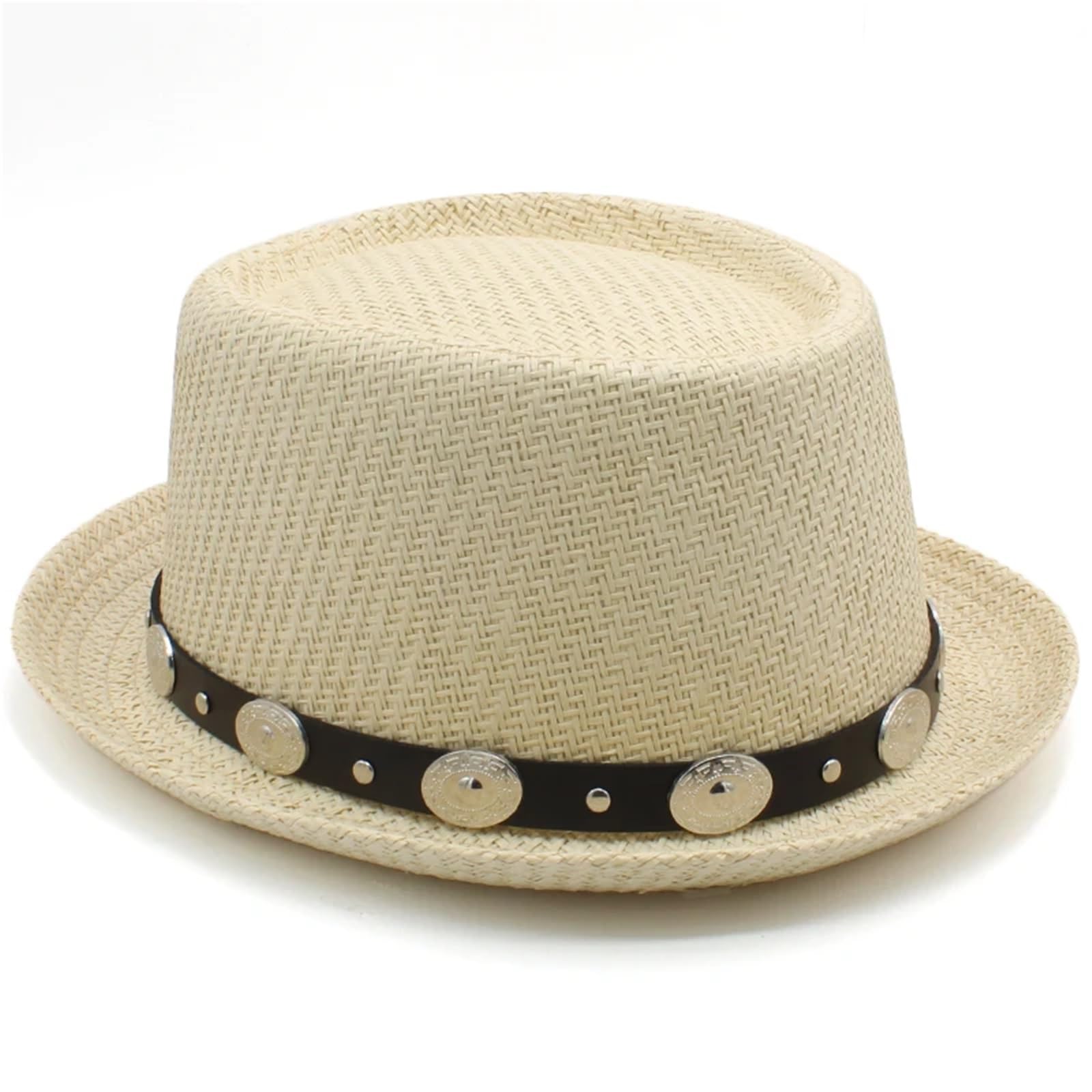 Sombrero Pork Pie Sombreros de Paja Estilo Cerdo for Hombre y Mujer, Sombreros Verano for el Sol, Gorras Marinero, Sombrero Fedora Playa, Trilby, for Viajes al Aire Libre Hombre