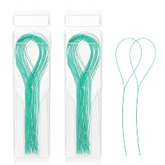 100 Pcs Floss Threaders Multifunctional Deep Clean Floss for Braces Bridges and Implants Dental Threader Green