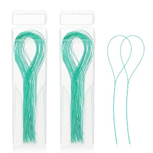 100 Pcs Floss Threaders Multifunctional Deep Clean Floss for Braces Bridges and Implants Dental Threader Green