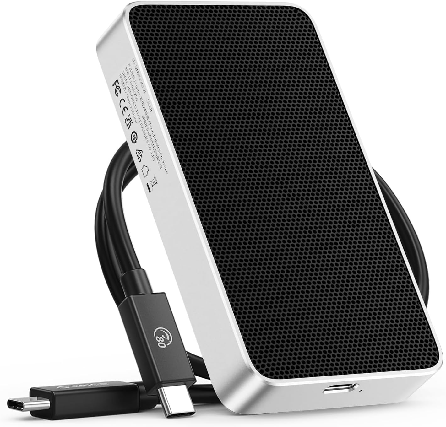 ORICO 80Gbps 1TB Portable SSD, 5000MB/s R 3200MB/s W Portable Fanless Cooling Design, Aluminum Alloy, Compatible with Thunderbolt 5/4/3, Ultra-Fast External SSD, for Video Editing/Photography/Design