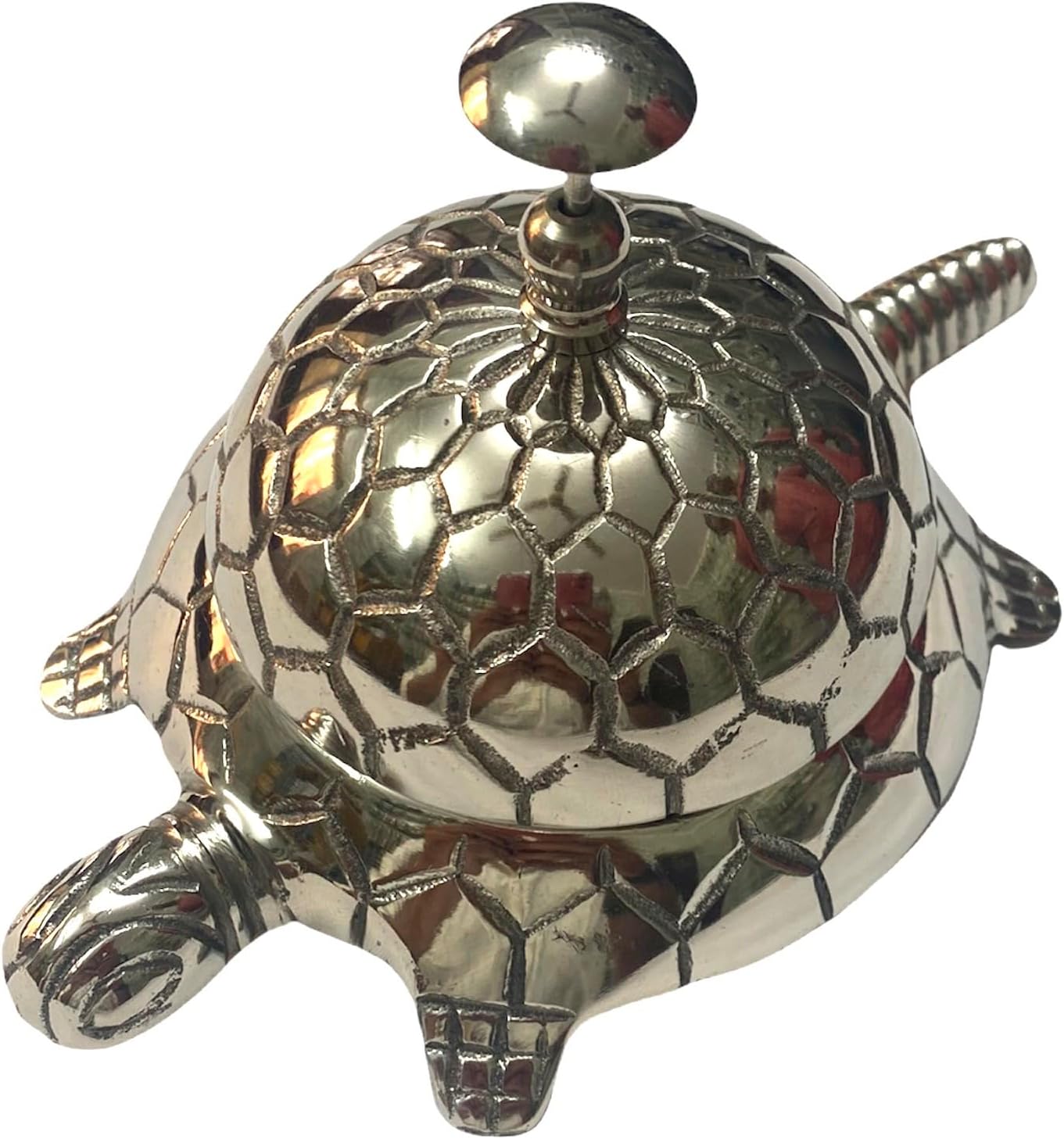 Handmade Brass Turtle Call Bell – Vintage Reception Desk Bell for Office & Home Decoration