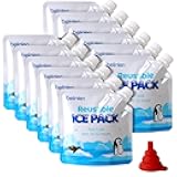 12 Pack 7 x 7 Inch Reusable Long Lasting Ice Packs for Cooler, Cooler Shock Ice Packs for Lunch Box, Lunch Bags for Beach, Fishing, Camping(7.87mil)