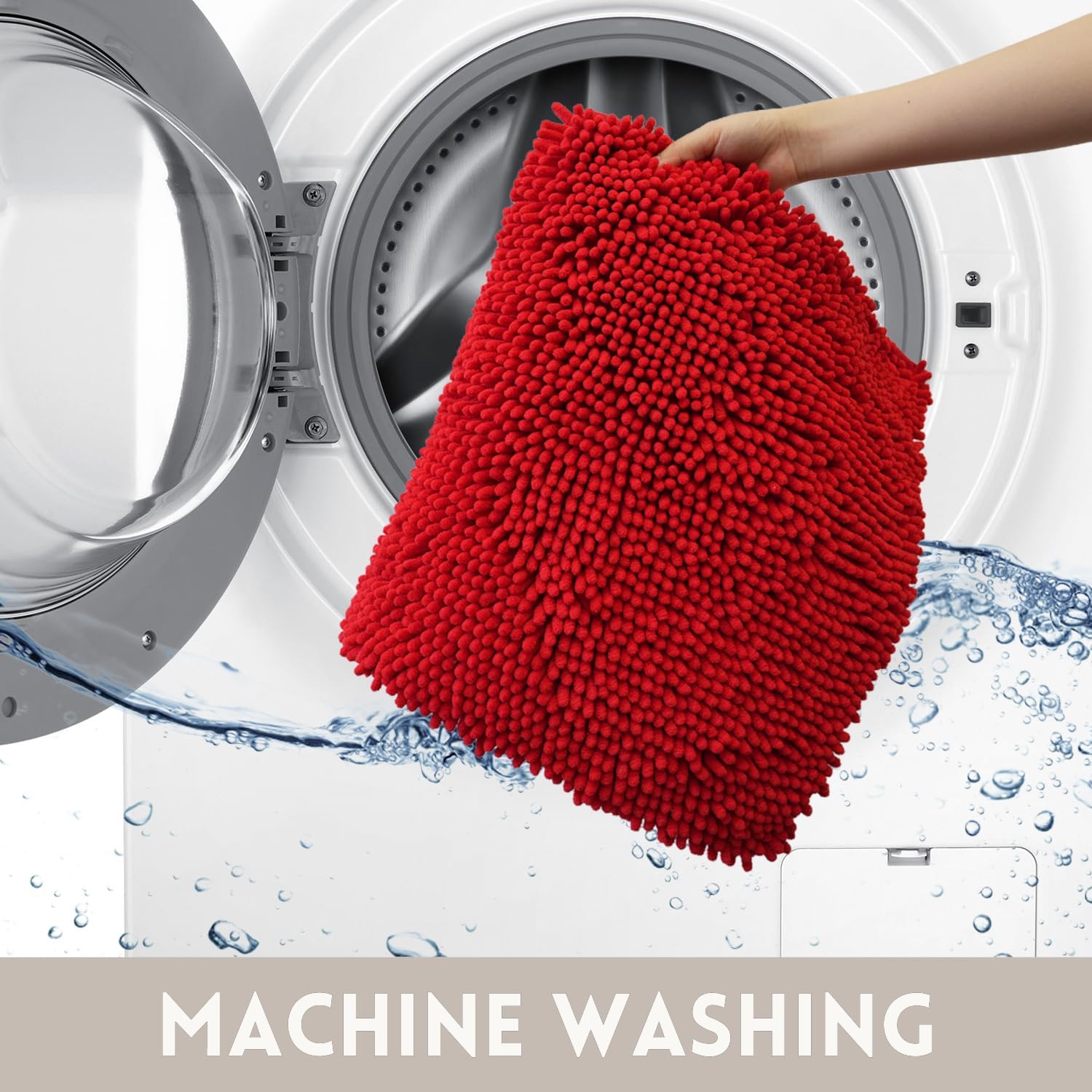 Red Bathroom Rugs Sets 2 Piece Non Slip,Bath Rugs with PVC Backing Bath Carpet,Bathroom Rug Washable,Absorbent,Plush Carpet Mats,Bath Mats for Bedroom, Kitchen,Tub,Home Decor