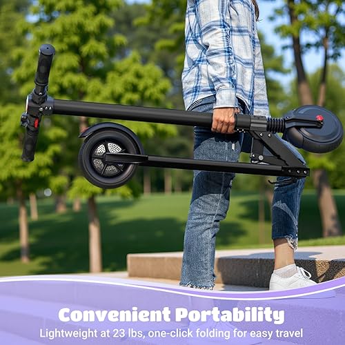 Miniatura 8 de Caroma Electric Scooter for Kids Ages 6-14, 250W Motor Foldable Kids Electric Scooter,160 Mins Ride Time & 3 Speeds (61015 Mph), LED Display & Dual