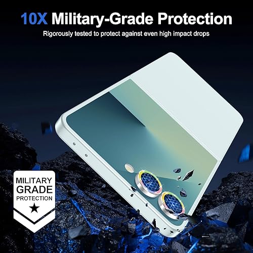 Vista 1264 de para Samsung Galaxy Z Flip 7 Protector de Lente de Cámara, Cubierta de Lente de Vidrio Templado con Anillo de Metal Individual, [Fuerte Adhesión] 1