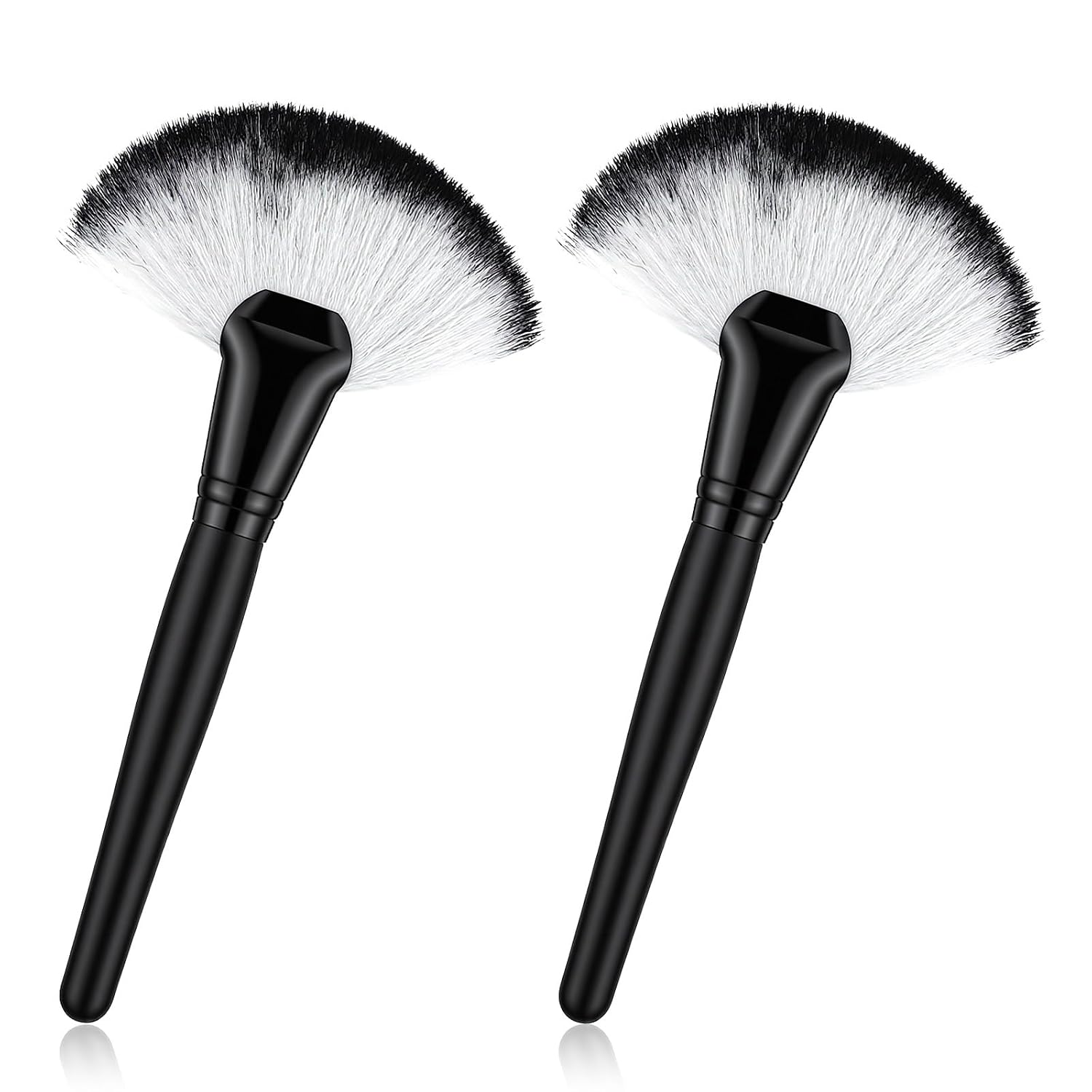 Ymapinc 2PCS Fluffy Fan Makeup Brush for Women, Esthetician Face Brushes, Facial Fan for Skincare, Highlight, Powder Brush, Cosmetic