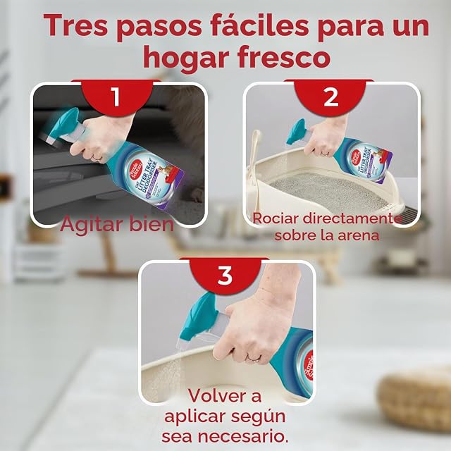 Foto 5 de 8 de Simple Solution Eliminador de olores de Arena para Gatos, 500 ml