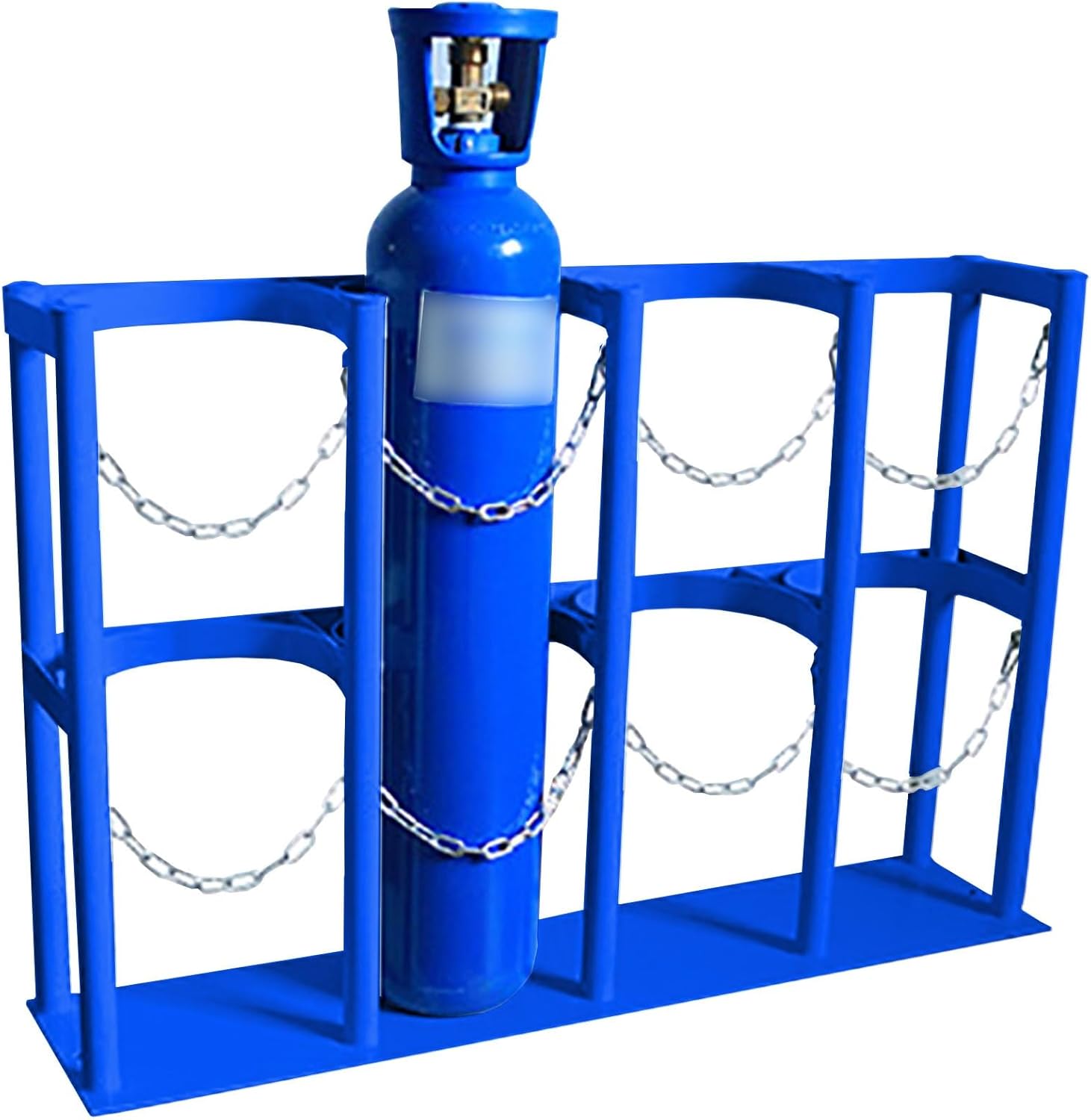 8/9/10 L Oxygen Fixed Shelf for Home, Upright Clinics Cylinder Carrier with Adjustable Protective Chain, Freestanding Cylinders Storage Rack for Laboratory/(L 85cm/33.5in