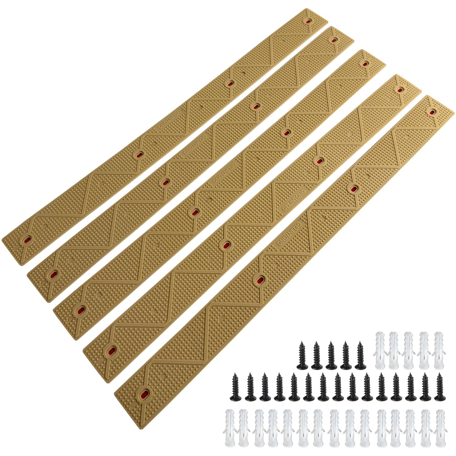 Non Slip Stair Treads for Outdoor Wooden Steps Decking & Slippery Ramp | Screw Down Anti Slip Strips,Self-adhesive Grip Strips 23.62" x 2" 5 pack