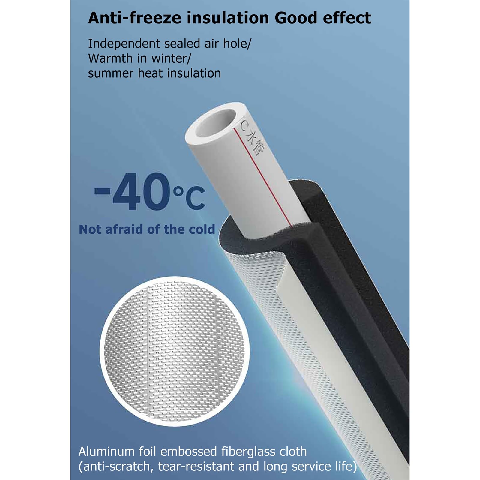 Protector Termico para Tuberias Coquilla Aislante de Aislamiento Acústico Manguito para Tuberías Al Aire Libre para El Laboratorio de la Industria del Aire Acondicionado ( Size : ID114mm T20mm L0.95m
