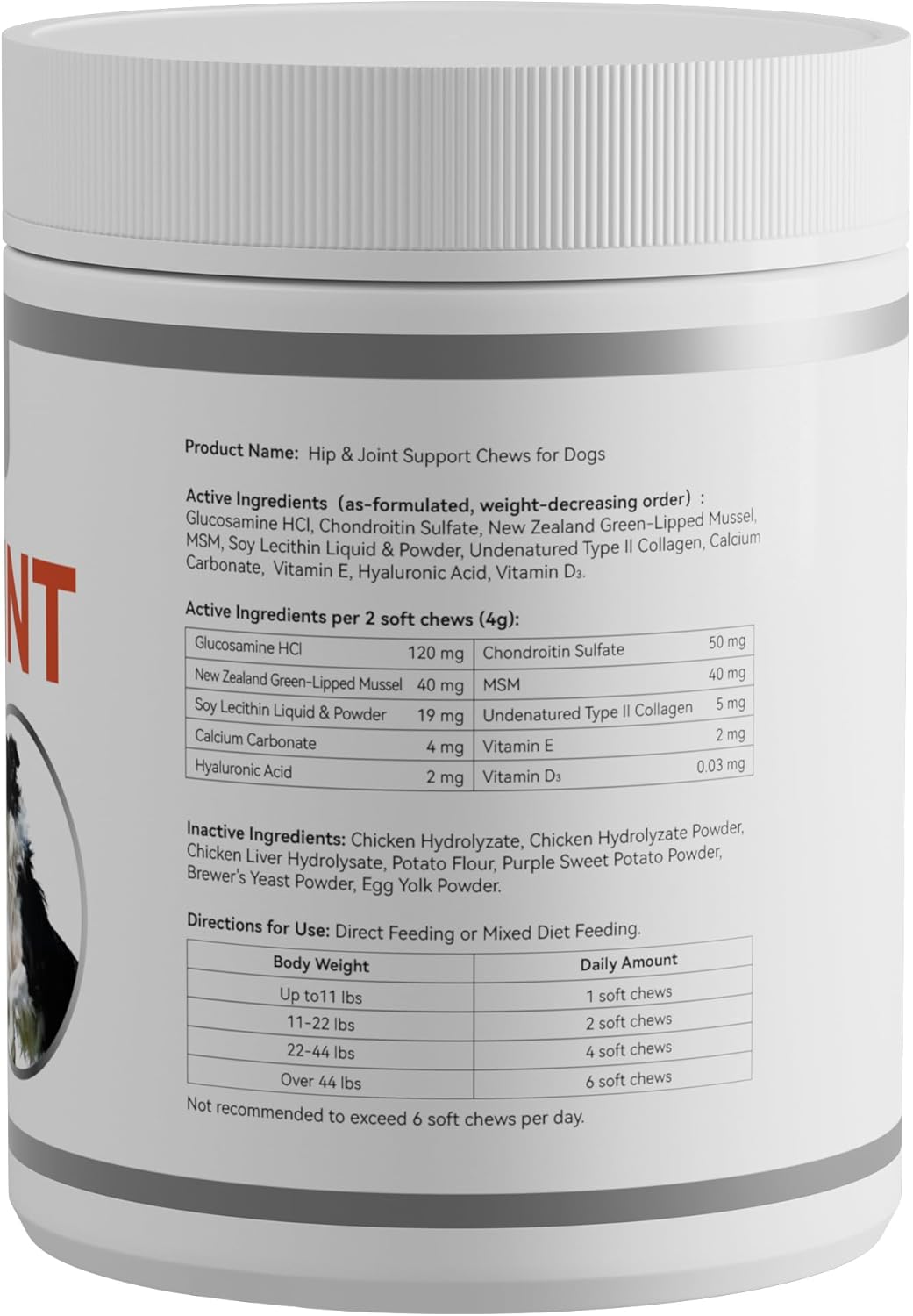 LANDCE Dog Hip and Joint Supplement, 200ct Glucosamine Chondroitin for Dogs with MSM, Green Lipped Mussel & Collagen Advanced Joint Pain Relief & Arthritis Support Senior Dog Joint Chews, All Breeds