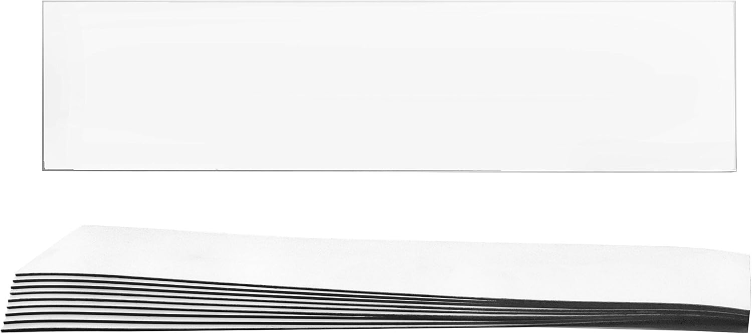 hBARSCI 10 Pack Lockdown Magnetic Strips, White - 8" x 2" x 0.03" - Flexible & Durable - Effective & Easy Solution for Emergency Lockdowns