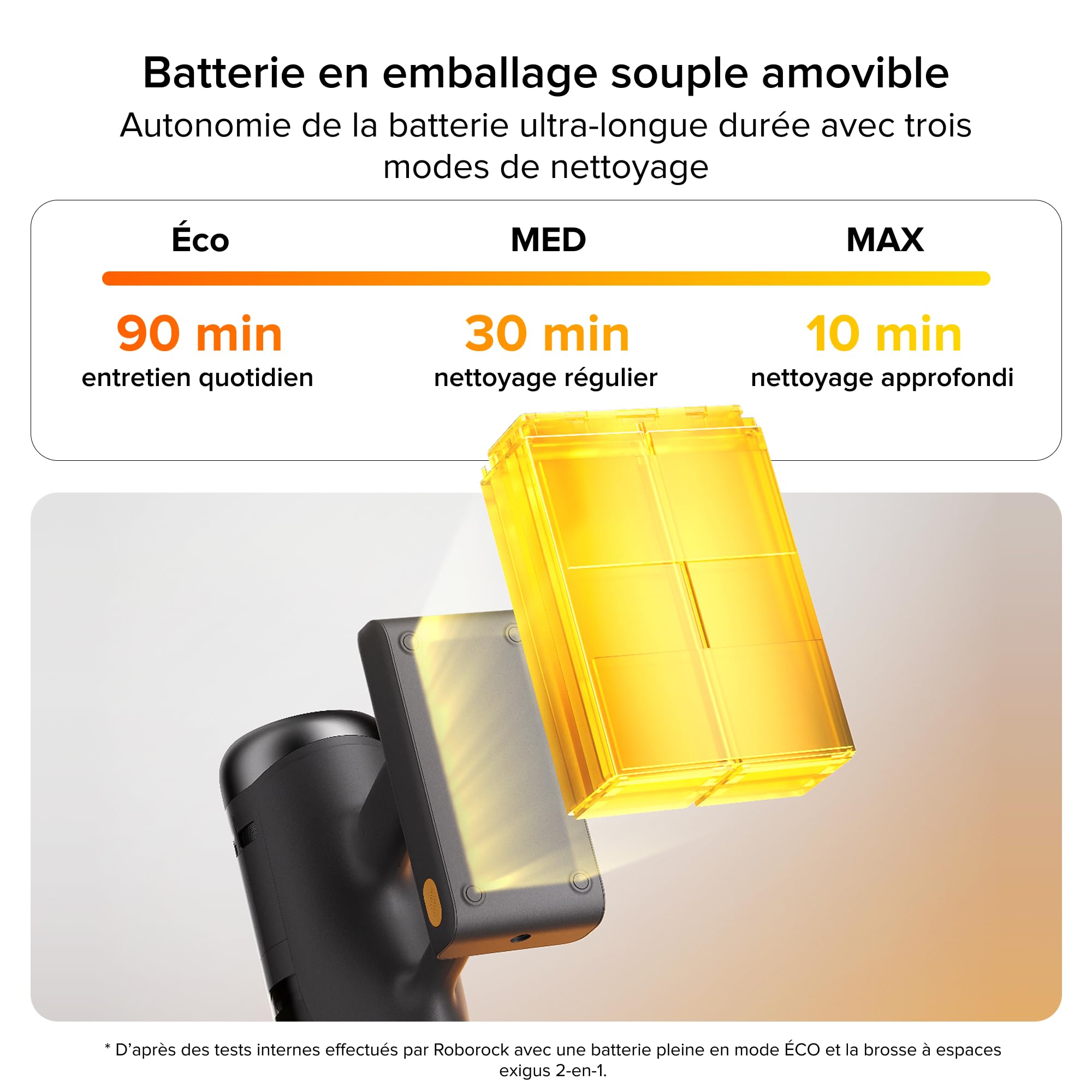 roborock H60 Ultra Aspirateur Balai sans Fil, 210AW, 90 Min d’Autonomie | Tube Pliable à 90°, Filtration 99,9%, Brosse Anti-Emmêlement pour Tapis, Sols Durs et Poils d’Animaux, Batterie Amovible