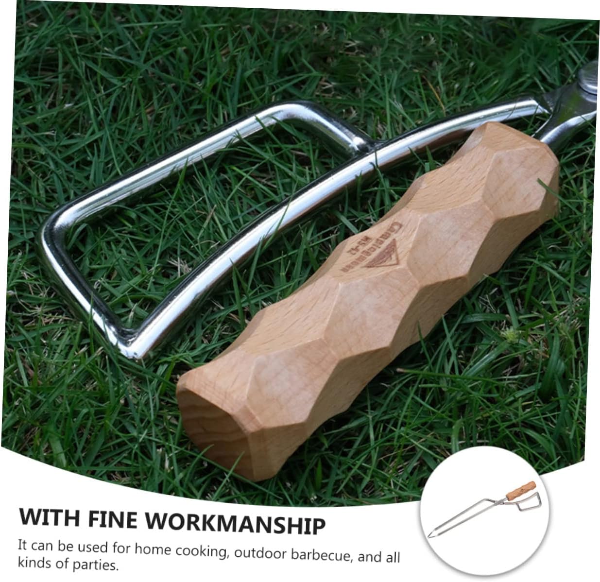 Firewood Carrier Handles Clamp Barbecue Clip Tongs for Grill Stainless Steel