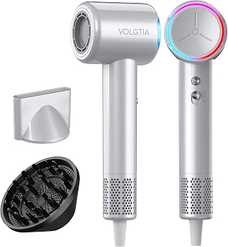 Hair Dryer Blow Dryer with Diffuser for Curly Hair, 110000 RPM Professional High Speed Ionic Hairdryer for Frizz Control, Ultra-Fast Drying, 6.5 ft ALCI Cord, Low Noise, Magnetic Attachments