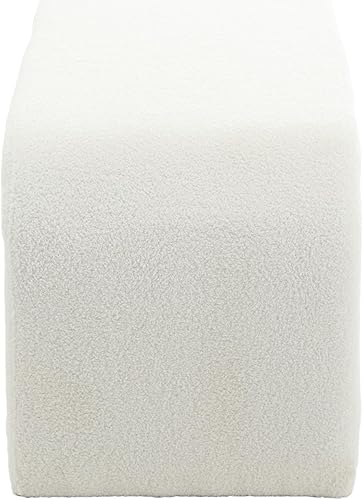 Miniatura 9 de VESCASA Banco Sherpa de 49.5 pulgadas de ancho para pasillo, banco otomano tapizado para el extremo de la cama, para entrada, dormitorio, blanco, 1
