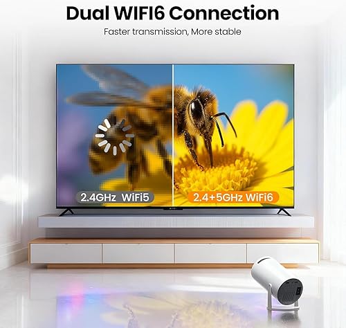 Miniatura 2 de Mini Projector with Wifi 6 and Bluetooth 5.4, Support 4k 1080p, 180 Rotatable Projector Portable ,Compatibile with HDMISmartphoneLaptop,Surprise for